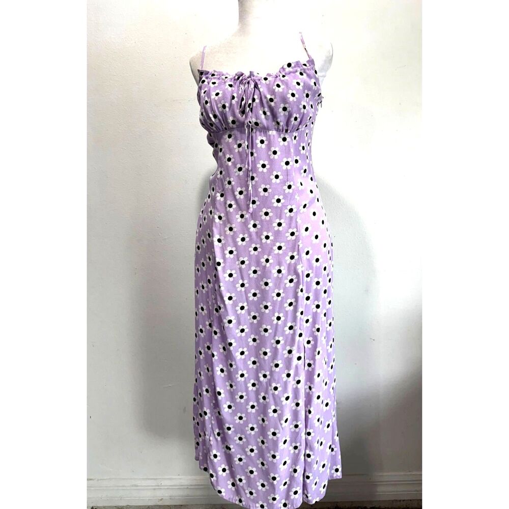 Madeline & Monroe dress milkmaid Y2K purple dixie flower summer romance women S